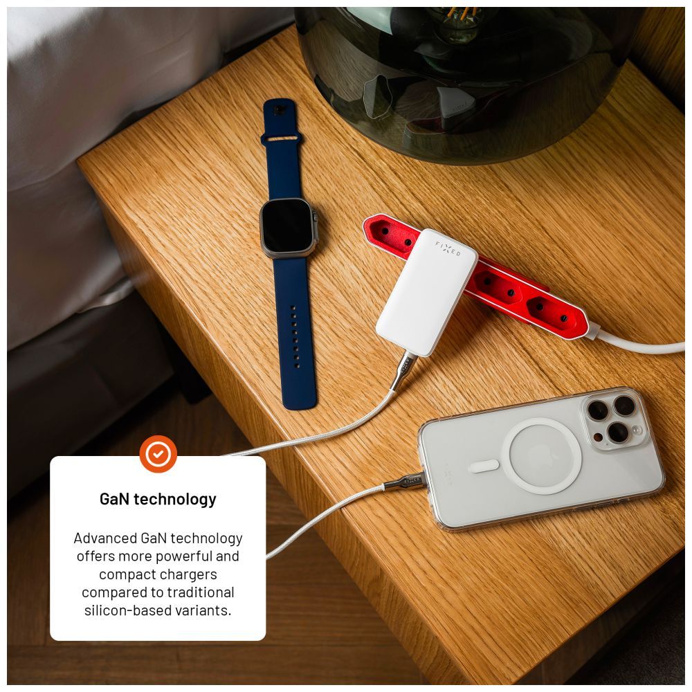 FIXED Slim Traveller 2xUSB-C utazási töltő világadapter GaN 45W, fehér - Image 8