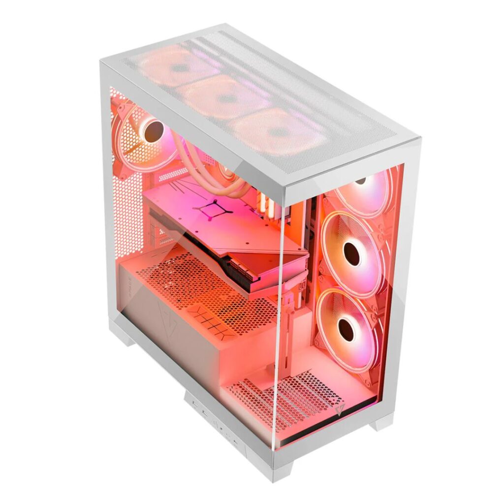 Modecom Volcano Space Apex ARGB Tempered Glass White - Image 2