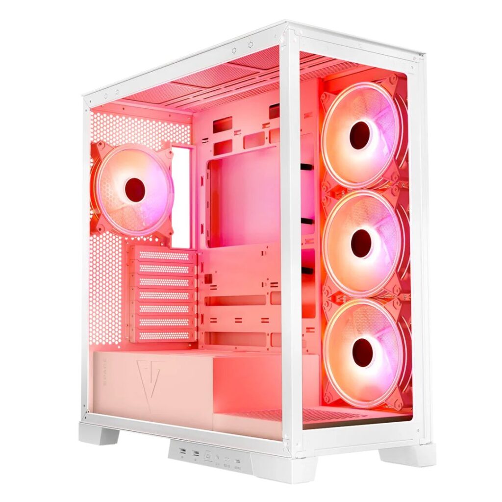 Modecom Volcano Space Apex ARGB Tempered Glass White - Image 3