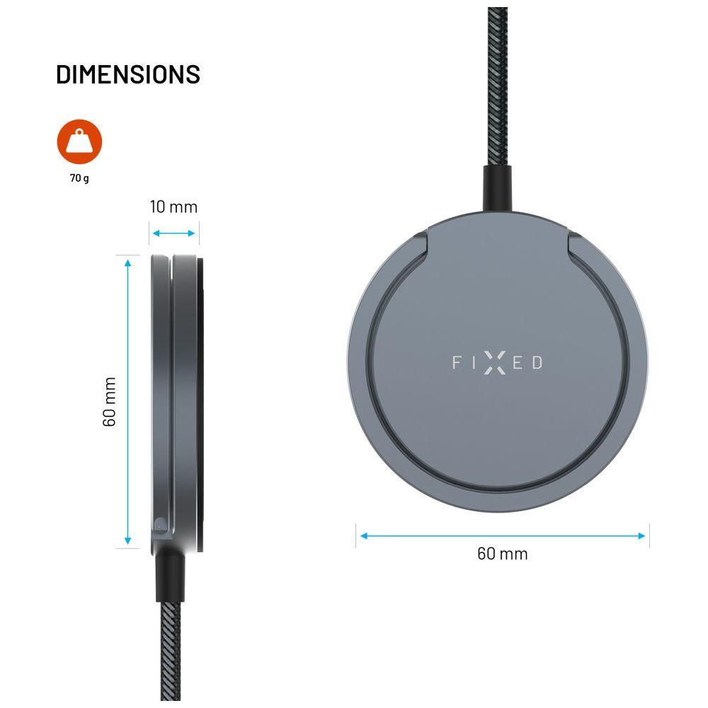 FIXED Wireless töltő Magsafe támogatással, szürke - Image 11