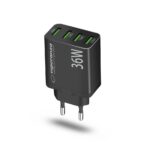 Esperanza EZC107K Quick Power Charger 36W 4x USB-A QC 3.0 18W Black - Image 2