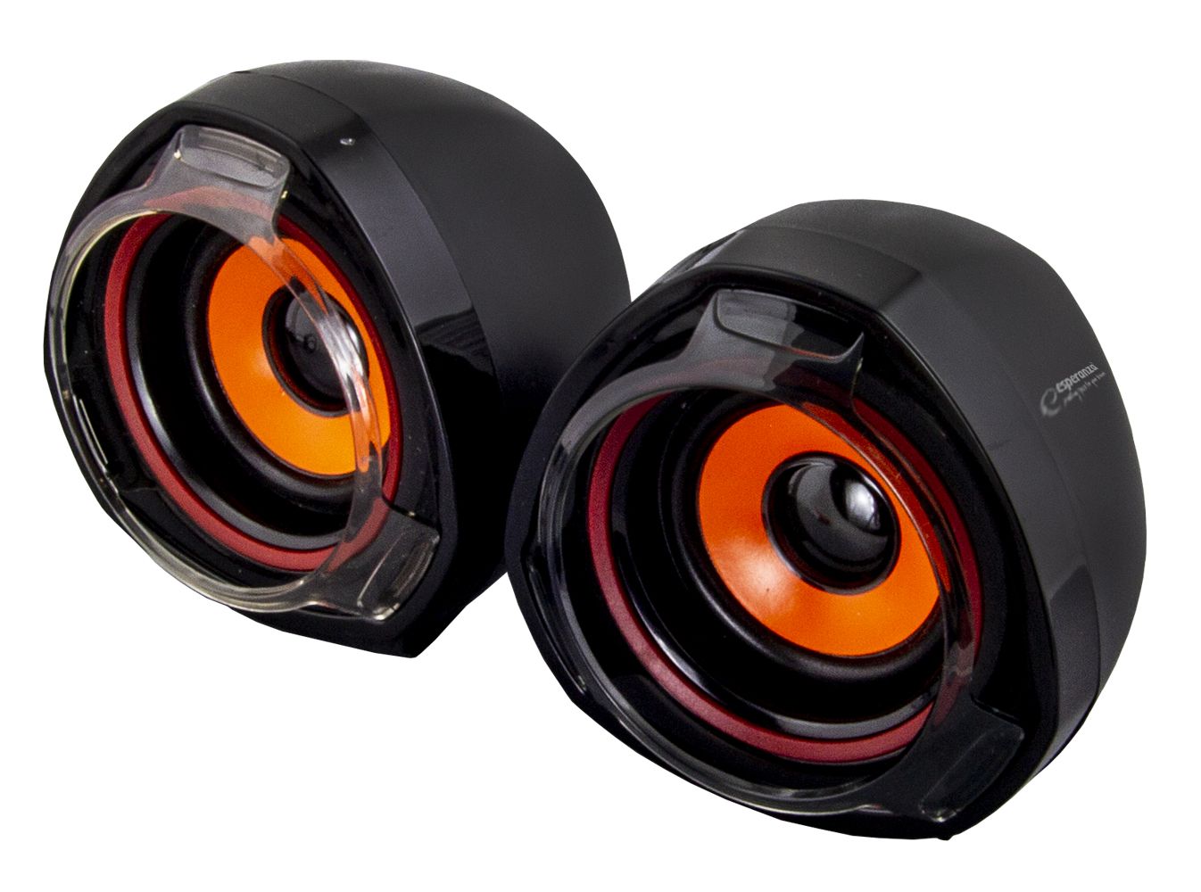 Esperanza Rumba USB Stereo Speakers Black/Orange - Image 1
