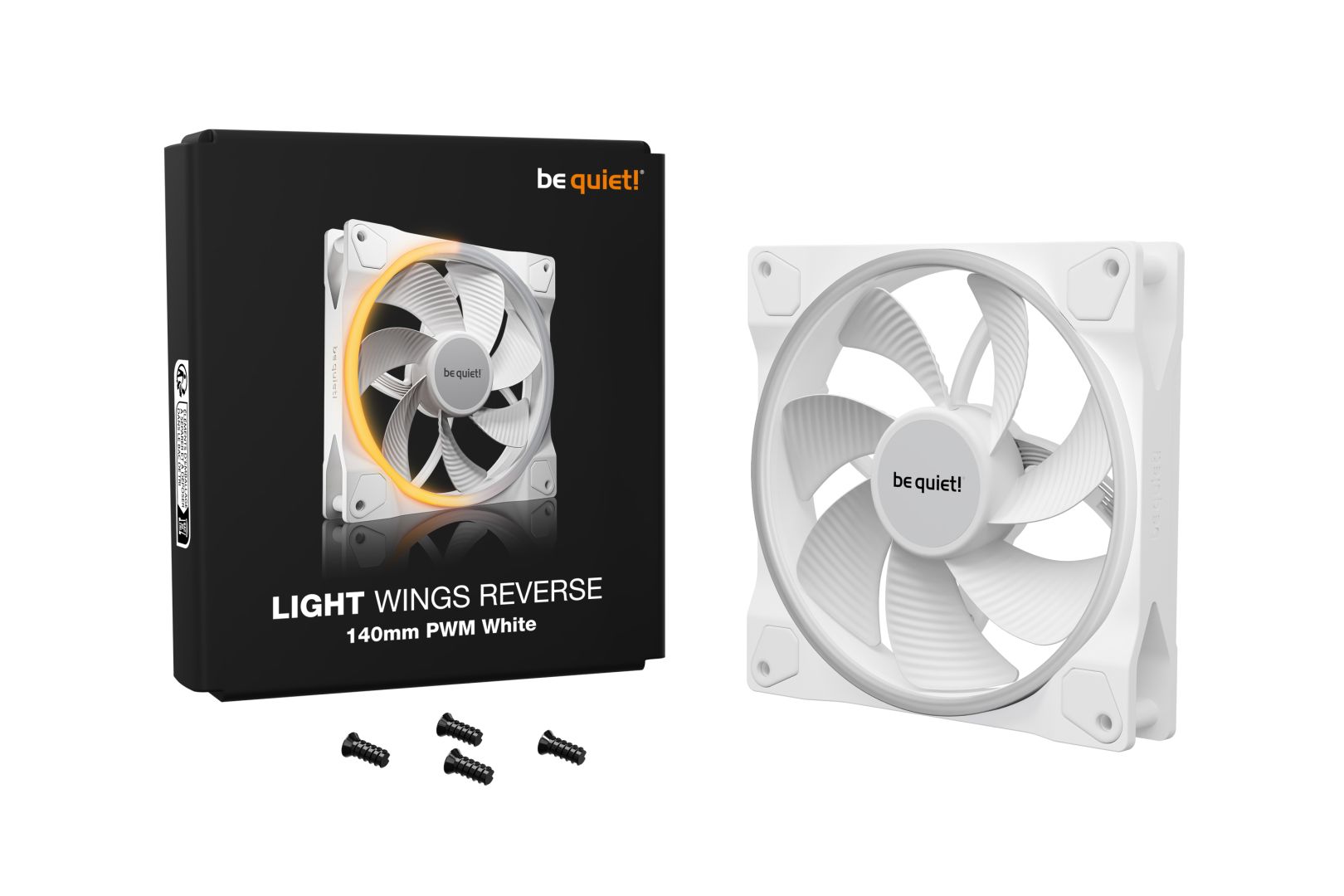 Be Quiet! Cooler 14cm - LIGHT WINGS 140mm PWM Reverse White (RGB, 1300rpm, 25,5dB, fehér) - Image 1