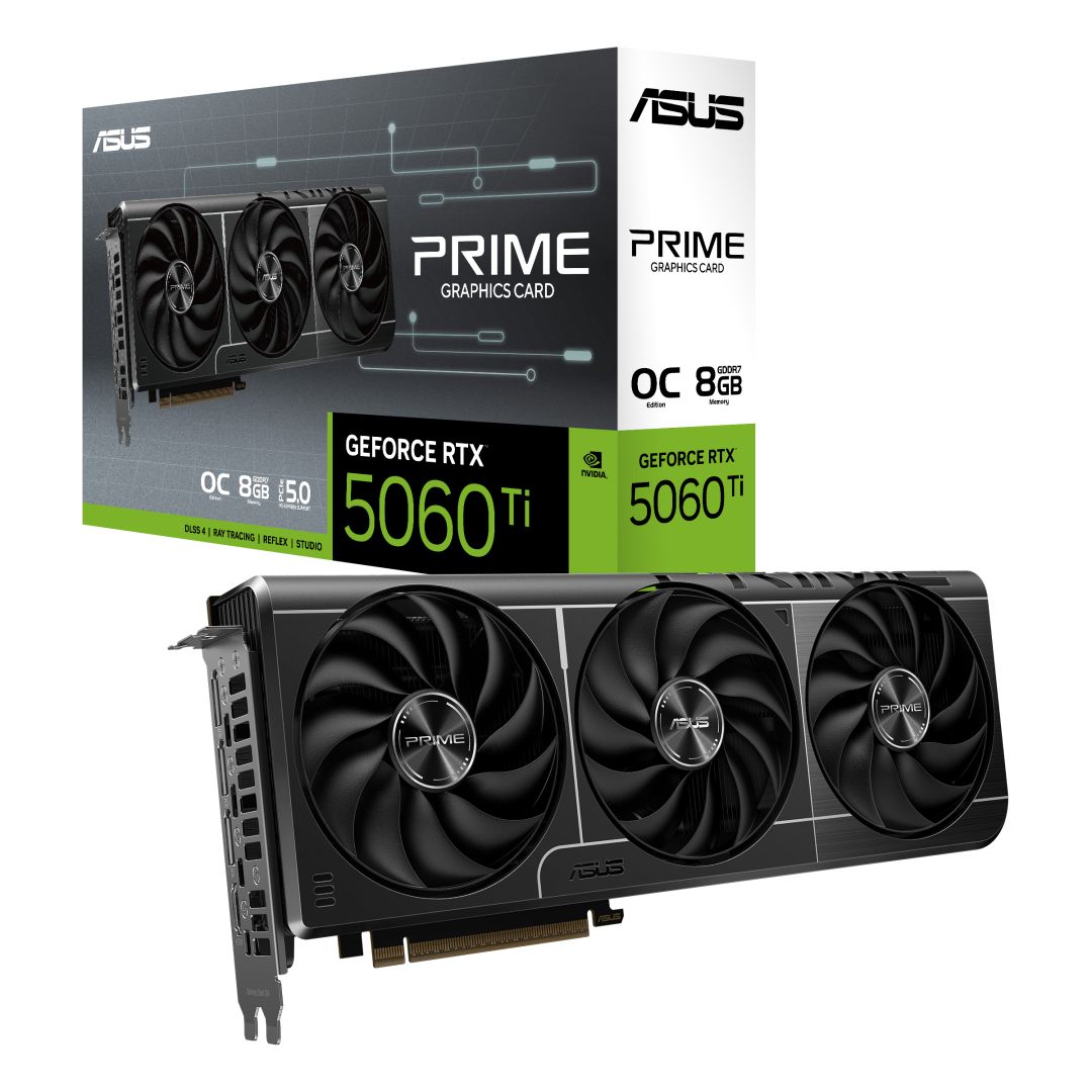 asus-prime-rtx5060ti-o8g_1.jpg ASUS PRIME GeForce RTX 5060 Ti OC 5060 nVidia 8GB DDR7 PCIe PRIME-RTX5060TI-O8G videókártya - Image 1