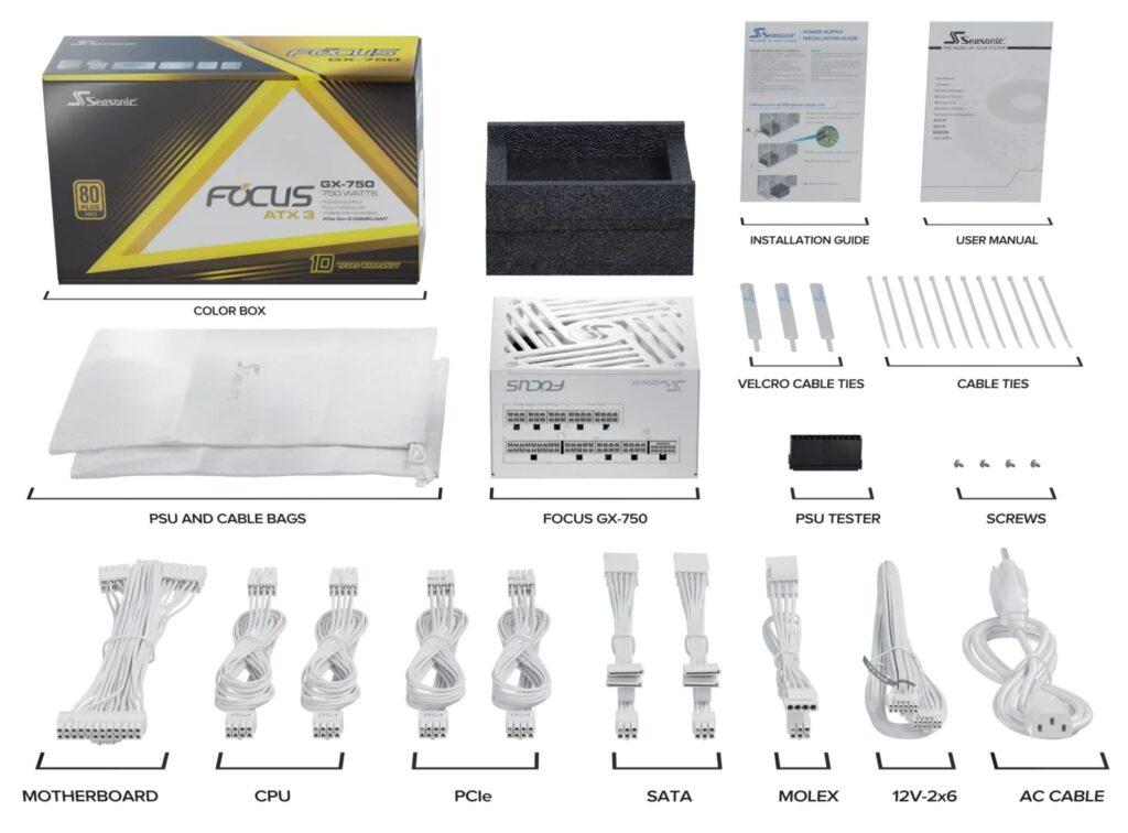 Seasonic 750W 80+ Gold Focus GX White Edition - Image 11