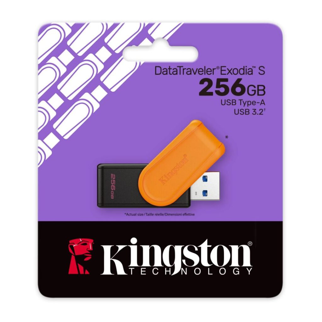 Kingston 256GB DataTraveler Exodia S USB3.2 Black/Orange - Image 3