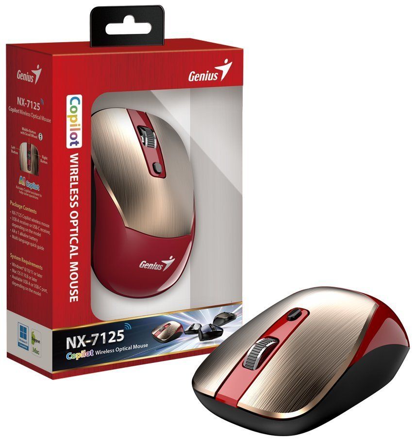 Genius NX-7125 Wireless Mouse Gold/Red - Image 5