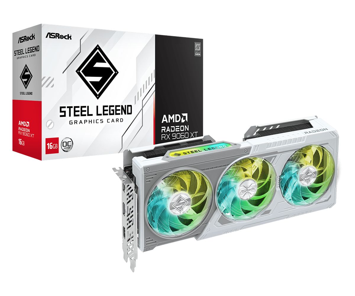 asrock-rx9060-xt-steel-legend-16gb-oc_1.jpg ASRock RX9060 XT Steel Legend 16GB OC - Image 1