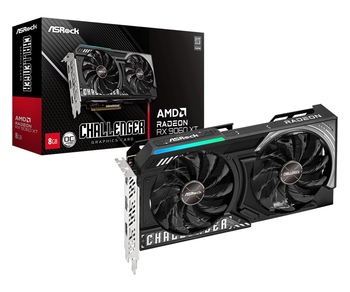 asrock-rx9060-xt-challenger-8gb-oc_1.jpg ASRock RX9060 XT Challenger 8GB OC - Image 1