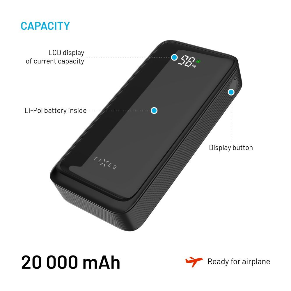 FIXED Zen2 20, 20 000 mAh PowerBank, fekete - Image 4