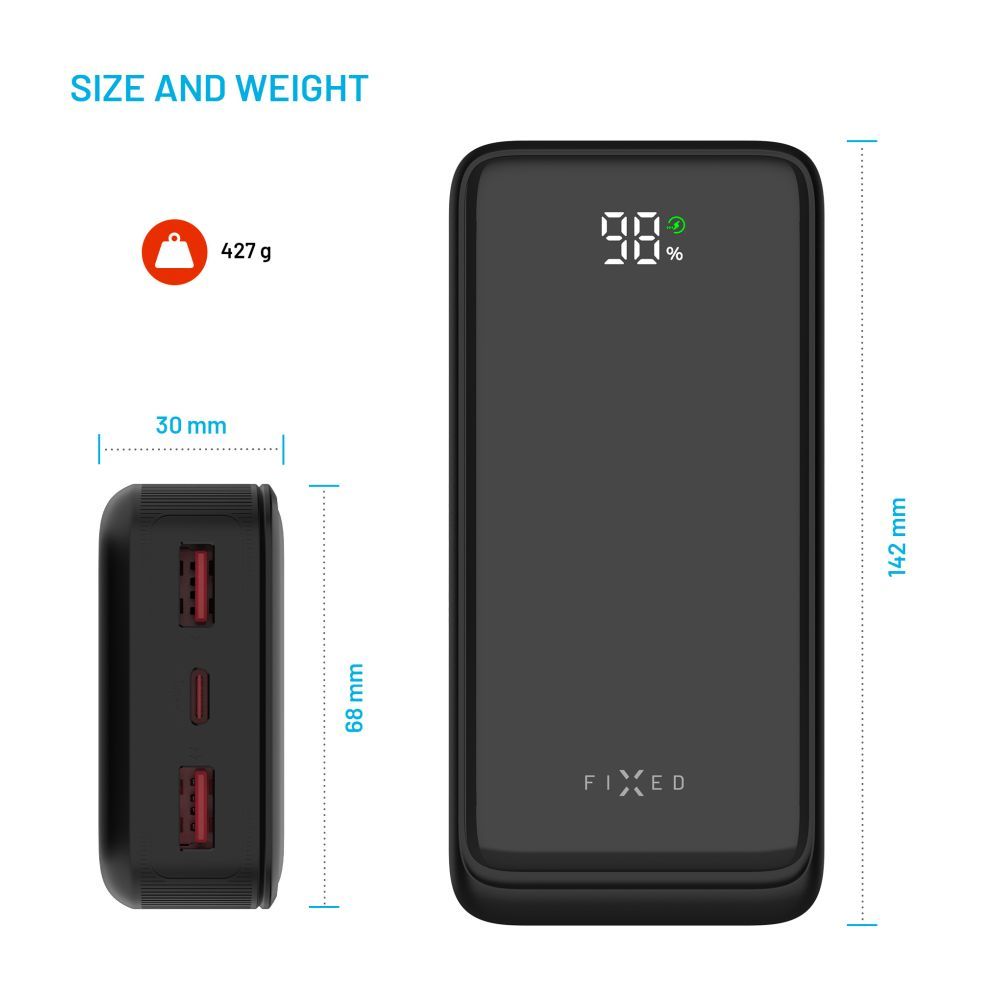 FIXED Zen2 20, 20 000 mAh PowerBank, fekete - Image 5