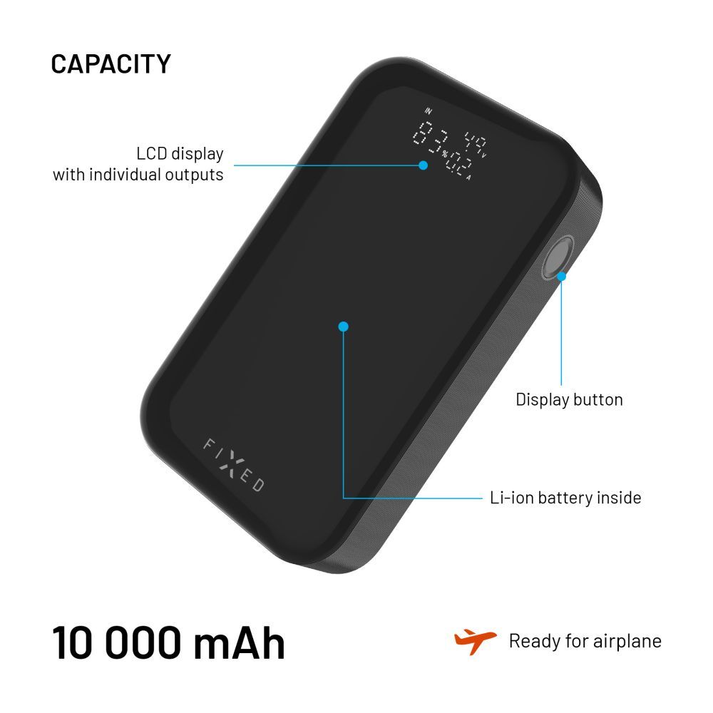 FIXED Zen 10 Pro 10 000 mAh Powerbank, fekete - Image 6