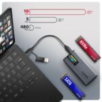 Axagon EEM2-SD2 DISPLAY USB-C 10Gbps M.2 NVMe & SATA SSD külső ház - Image 9