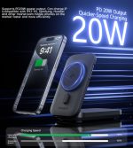 Choetech  B750 3in1 Fast Charging Qi2 MagLeap Wireless Charger & PowerBank Black - Image 3