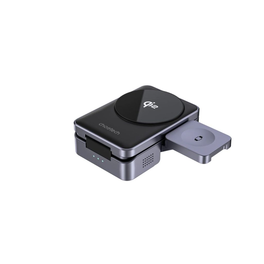 choetech-t637-f-3in1-qi2-magleap-wireless-charger-grey_2.jpg Choetech  T637-F 3in1 Qi2 MagLeap Wireless Charger Black - Image 2