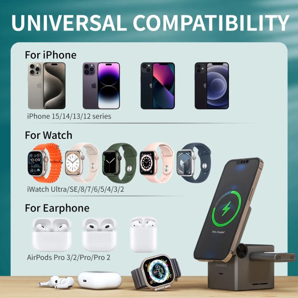 choetech-t632-f-4in1-magnetic-wireless-charger-black_2.jpg Choetech  T632-F 4in1 Magnetic Wireless Charger Black - Image 2