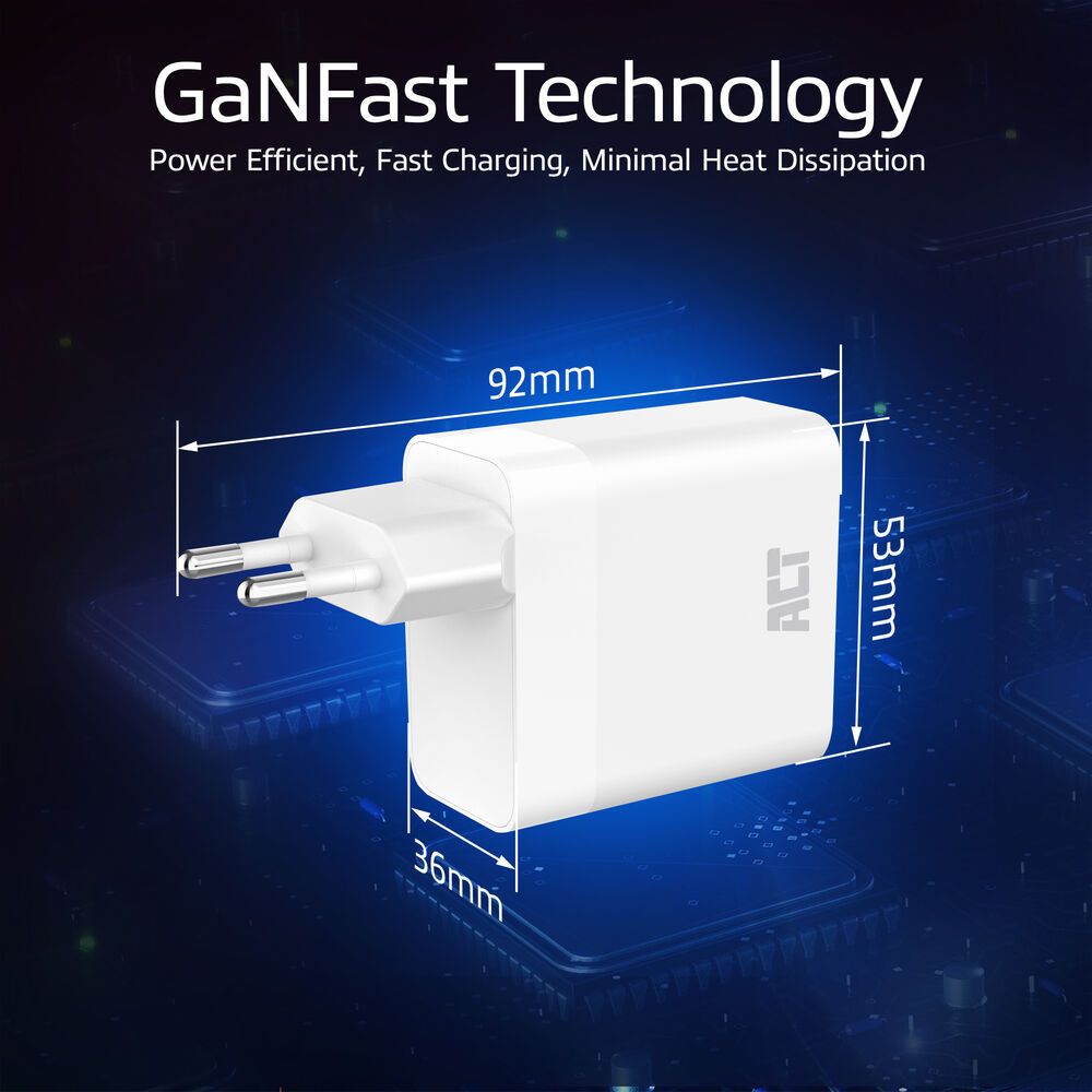 act-act-usb-c-usb-a-charger-65w-3-port-with-power-delivery-pps-quickcharge-and-ganfast_4.jpg ACT ACT USB-C/USB-A Charger 65W 3-port with Power Delivery PPS, QuickCharge and GanFast - Image 4