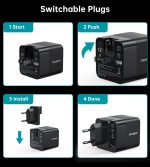 Choetech  PD6091 65W GaN Charger with Telescopic Module EU Black - Image 8