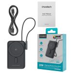 Choetech  B735 10000mah 20W Magnetic Powerbank with Bracket & USB-C Cable & Power Display Black - Image 3