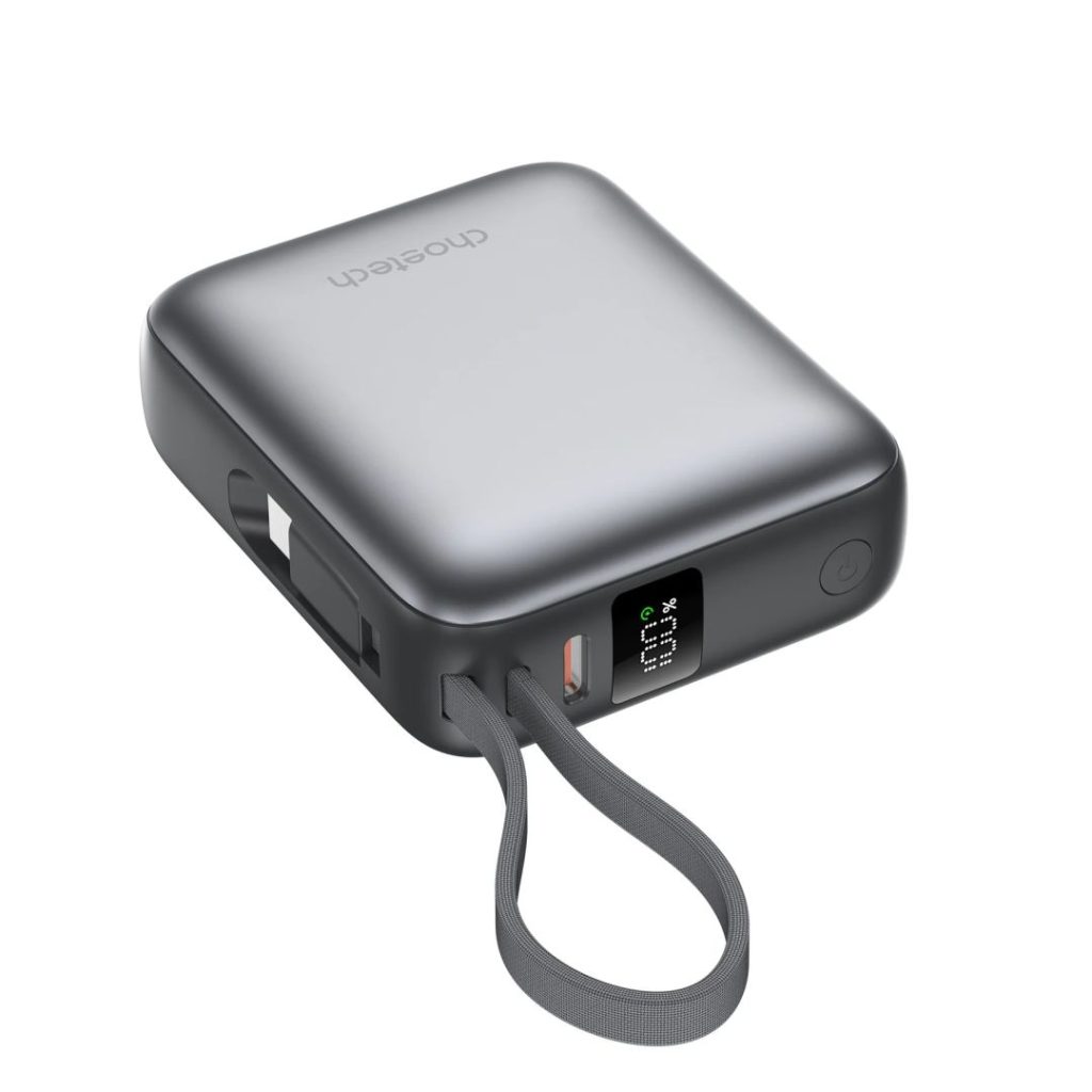choetech-b832-mini-35w-10000mah-powerbank-with-usb-c-cable-grey_1.jpg Choetech  B832 Mini 35W 10000mAh PowerBank with USB-C Cable Grey - Image 1