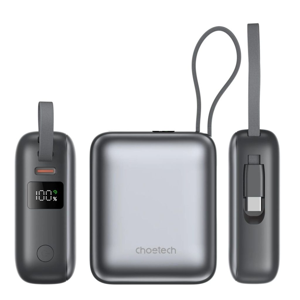 choetech-b832-mini-35w-10000mah-powerbank-with-usb-c-cable-grey_3.jpg Choetech  B832 Mini 35W 10000mAh PowerBank with USB-C Cable Grey - Image 3