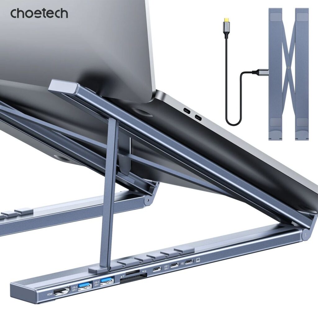 Choetech  HUB-M48 Choetech 7-in-1 Type-C to HDMI HUB Stand Grey - Image 2