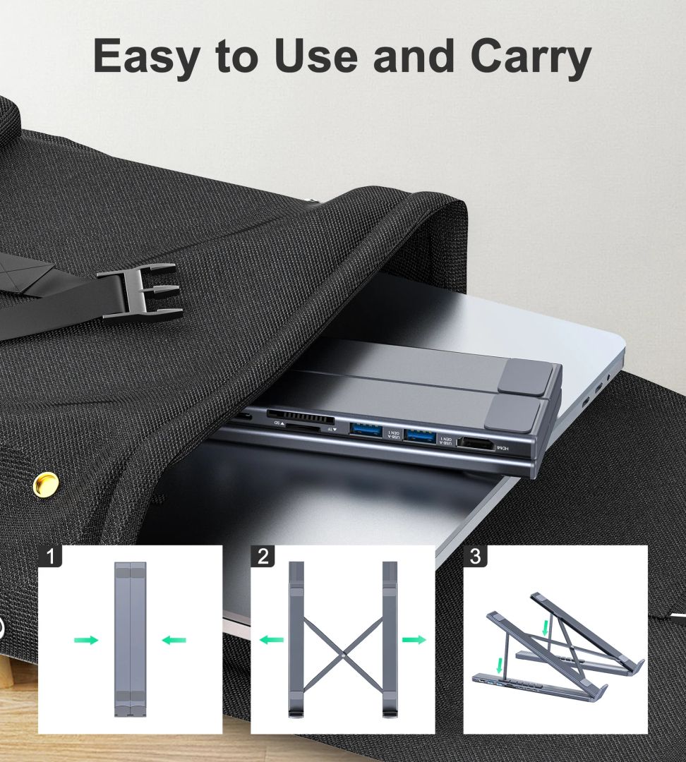 Choetech  HUB-M48 Choetech 7-in-1 Type-C to HDMI HUB Stand Grey - Image 4