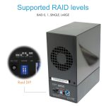 Raidsonic IcyBox IB-RD3621-U3 RAID enclosure for 2x HDD with USB 3.0 Type-A interface and fan - Image 3