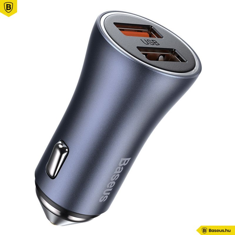 Baseus Golden Contactor Pro 40W Car Charger Grey - Image 6