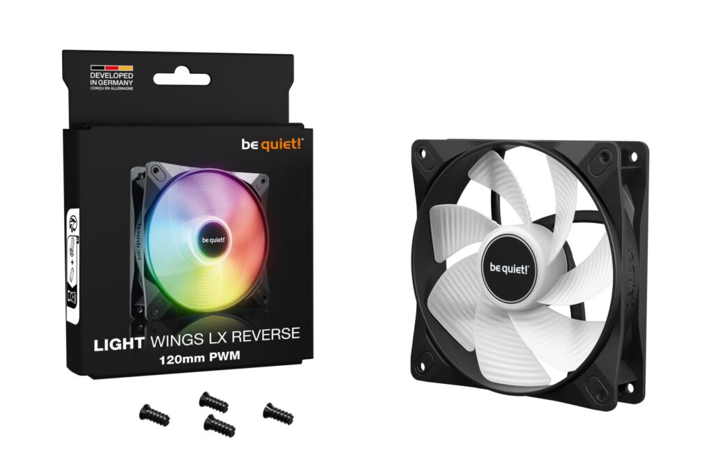 Be Quiet! Cooler 12cm - LIGHT WINGS LX 120mm PWM Reverse Black (RGB, 1500rpm, 28,5dB, fekete) - Image 6