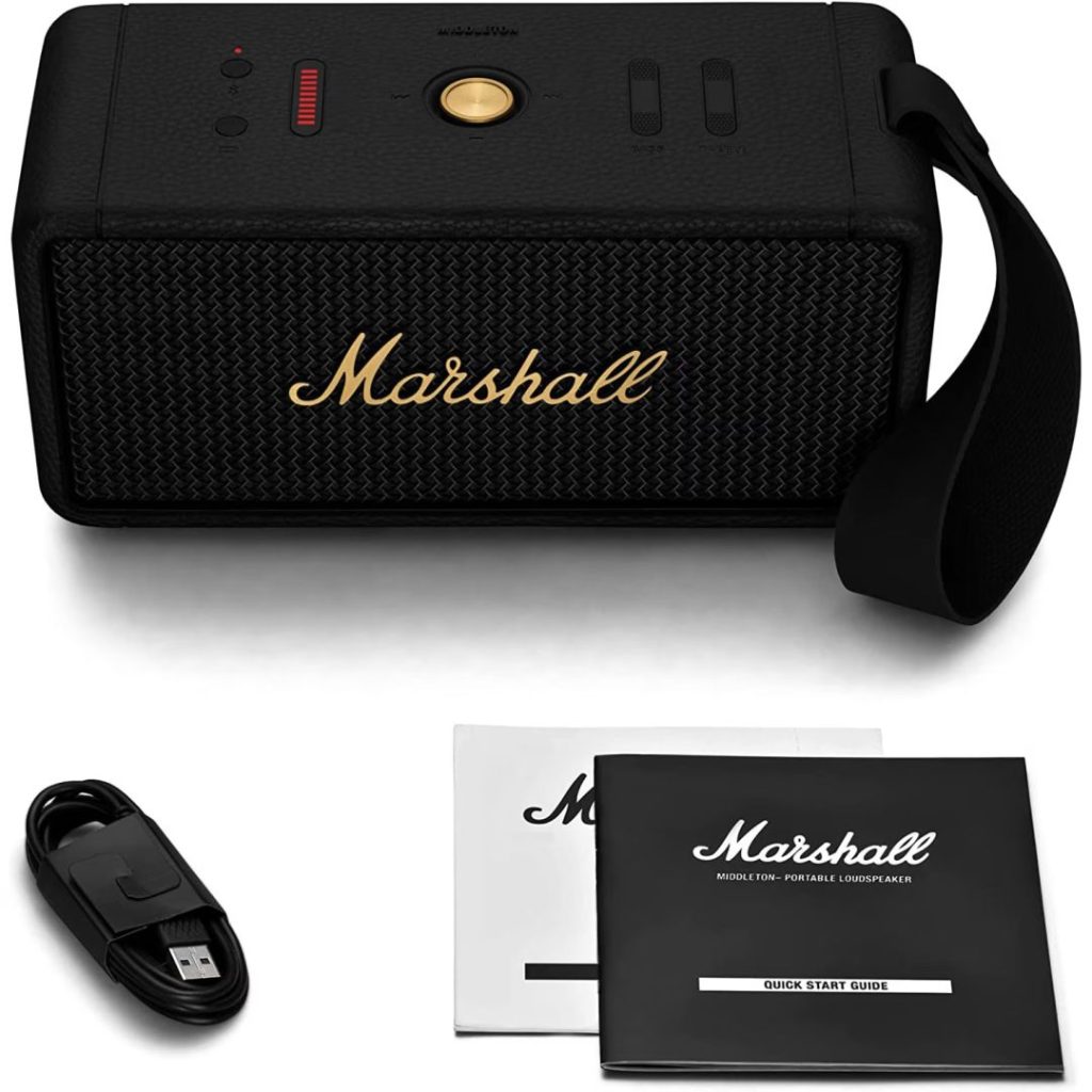 Marshall Middleton Bluetooth Speaker Black/Brass - Image 2