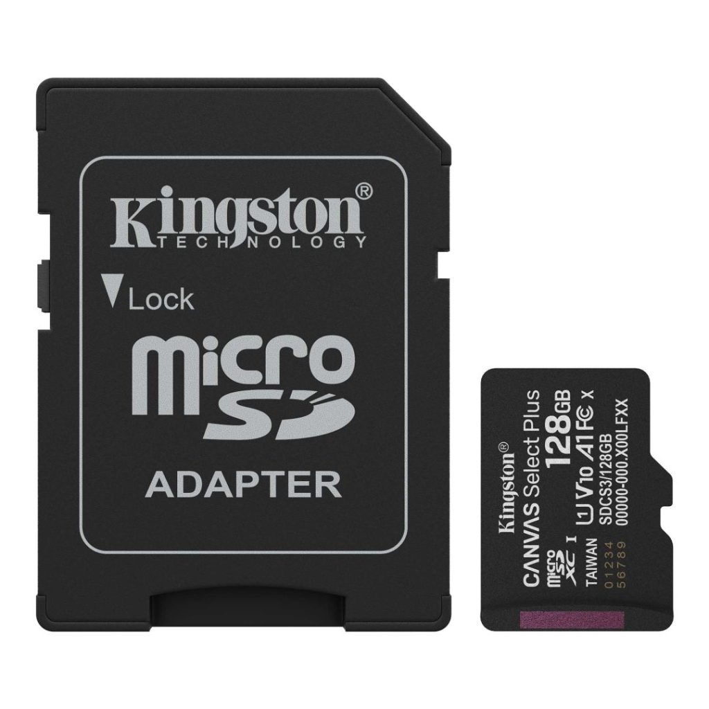 kingston-128gb-microsdxc-canvas-select-plus-gen3-class-10-uhs-1-a1-v10-adapterrel_1.jpg Kingston 128GB microSDXC Canvas Select Plus Gen3 Class 10 UHS-1 A1 V10 + adapterrel - Image 1