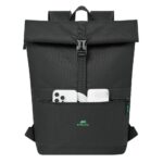 RivaCase 5567 Gremio Eco Rolltop 15L backpack 15,6" Black - Image 6
