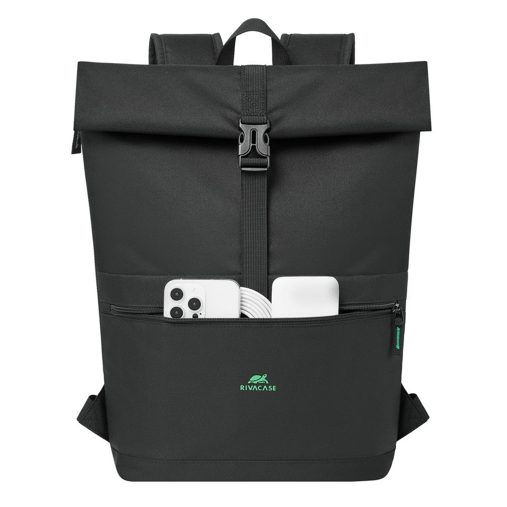 RivaCase 5567 Gremio Eco Rolltop 15L backpack 15,6" Black - Image 6