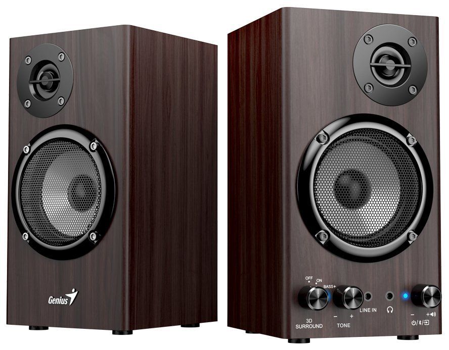 Genius SP-HF520BT Bluetooth Speaker Dark Wood - Image 2