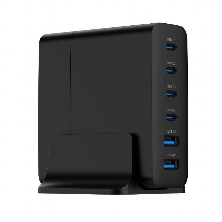 Gembird 6-port 75W GaN USB fast charger Black - Image 1