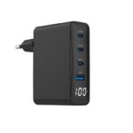 Gembird 4-port 100W GaN USB fast charger LCD Black