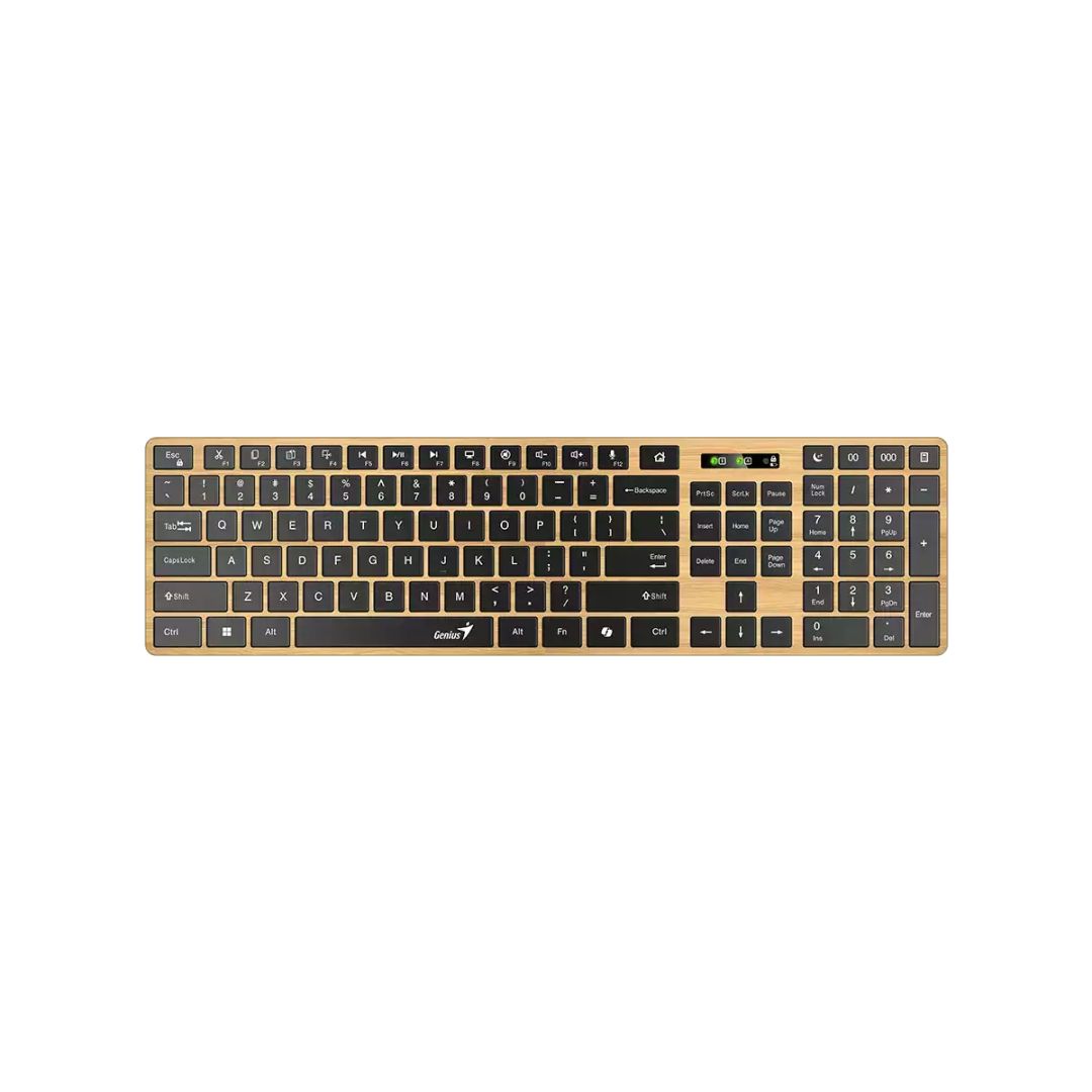Genius SlimStar 7250BT Copilot Wireless Bluetooth Business Keyboard Pine Wood HU - Image 1