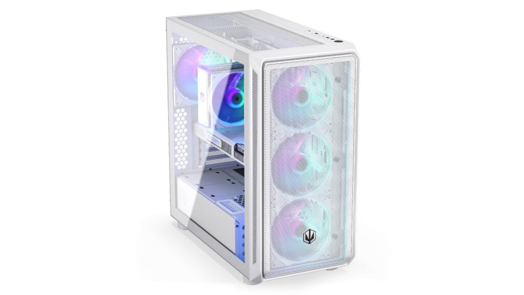 Endorfy Számítógépház - Arx 700 White ARGB (ATX /micro ATX/ITX, 1xUSB-C, 2xUSB3.0, 4x14cm LED ventilátor, ablak, fehér) - Image 5