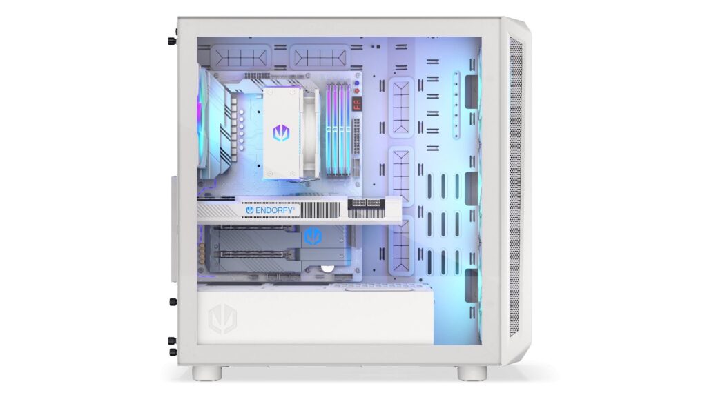 Endorfy Számítógépház - Arx 700 White ARGB (ATX /micro ATX/ITX, 1xUSB-C, 2xUSB3.0, 4x14cm LED ventilátor, ablak, fehér) - Image 6