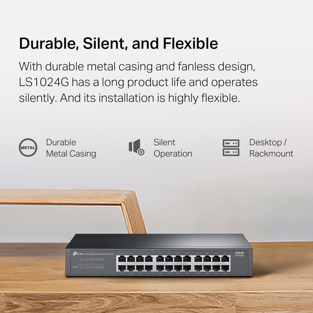 TP-Link LS1024G 24-Port Gigabit Desktop/Rackmount Switch - Image 10