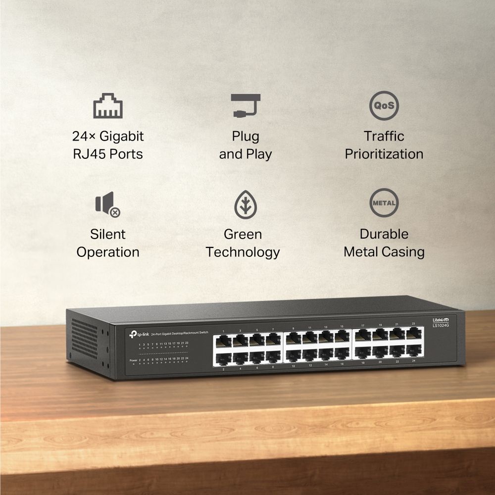 TP-Link LS1024G 24-Port Gigabit Desktop/Rackmount Switch - Image 6