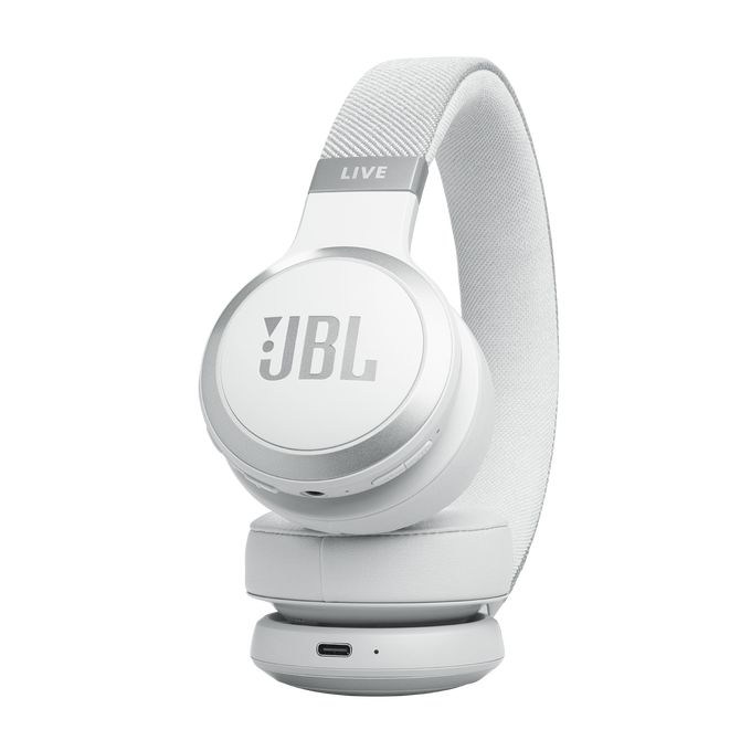 JBL Live 670NC Bluetooth Over-Ear Noise-Cancelling Headset White - Image 7