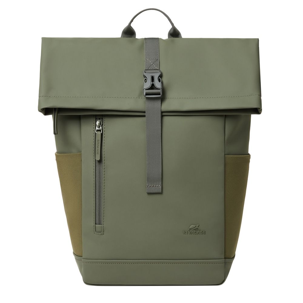 RivaCase 7826 ECO 17L Roll top backpack 14" Olive Green - Image 2
