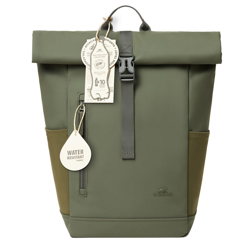 RivaCase 7826 ECO 17L Roll top backpack 14" Olive Green - Image 24