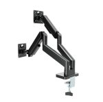 Gembird Desk mounted adjustable double monitor arm 17"-32" Black