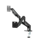 Gembird Desk mounted adjustable double monitor arm 17"-32" Black - Image 4
