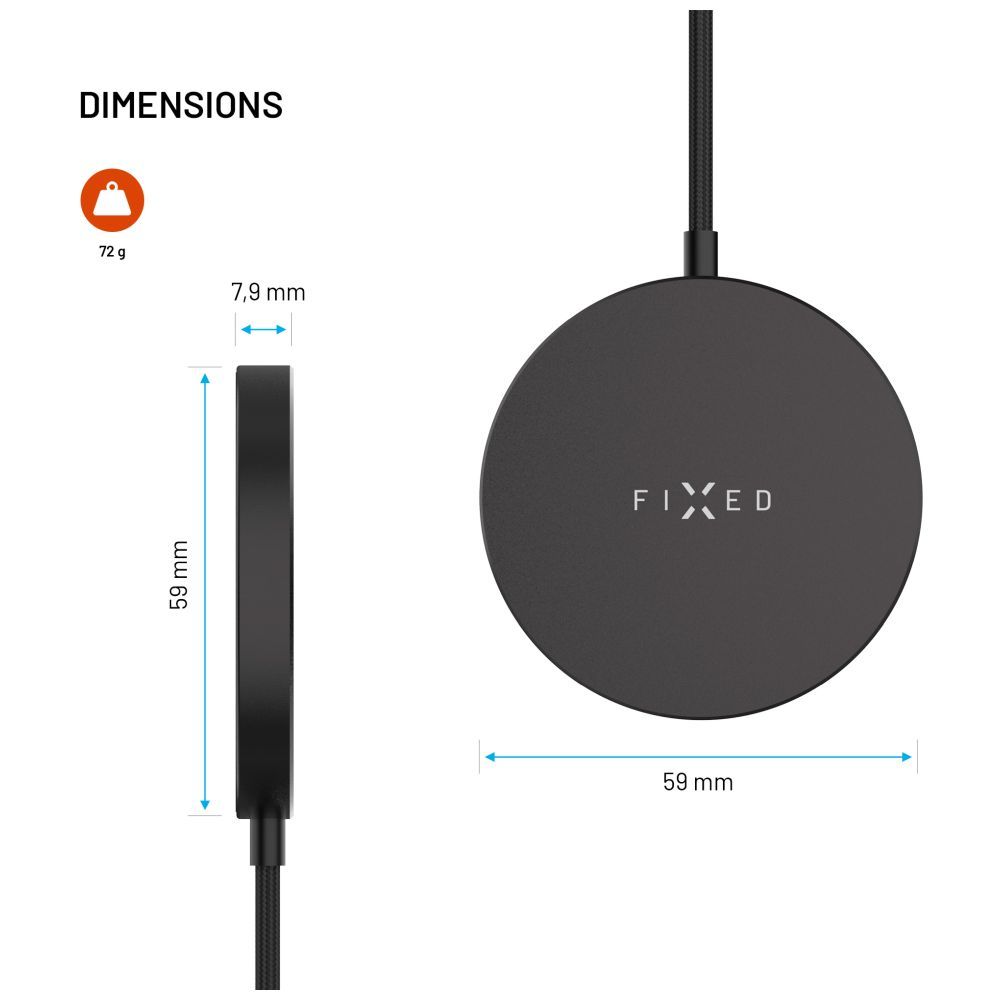 FIXED MagPad Slim Qi2 MagSafe-Unterstützung Wireless töltő, fekete - Image 11