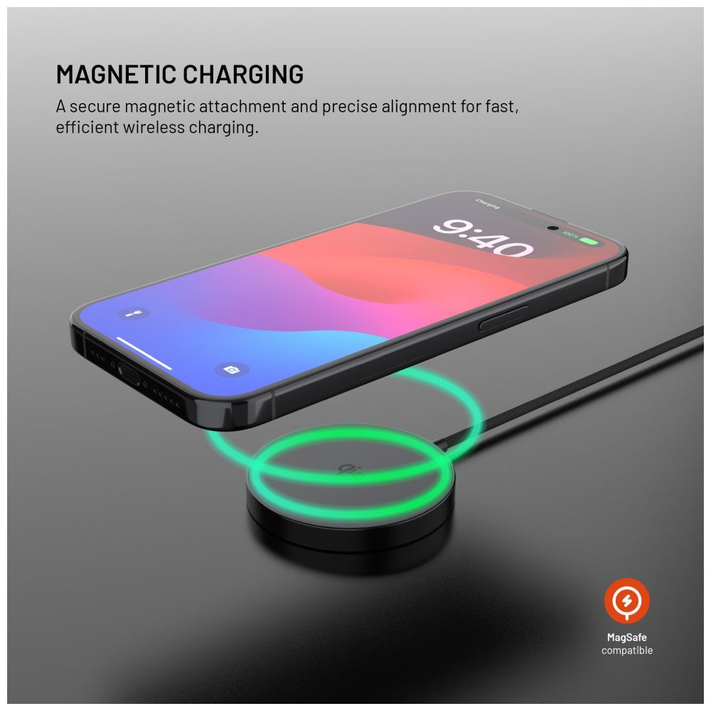 FIXED MagPad Slim Qi2 MagSafe-Unterstützung Wireless töltő, fekete - Image 3