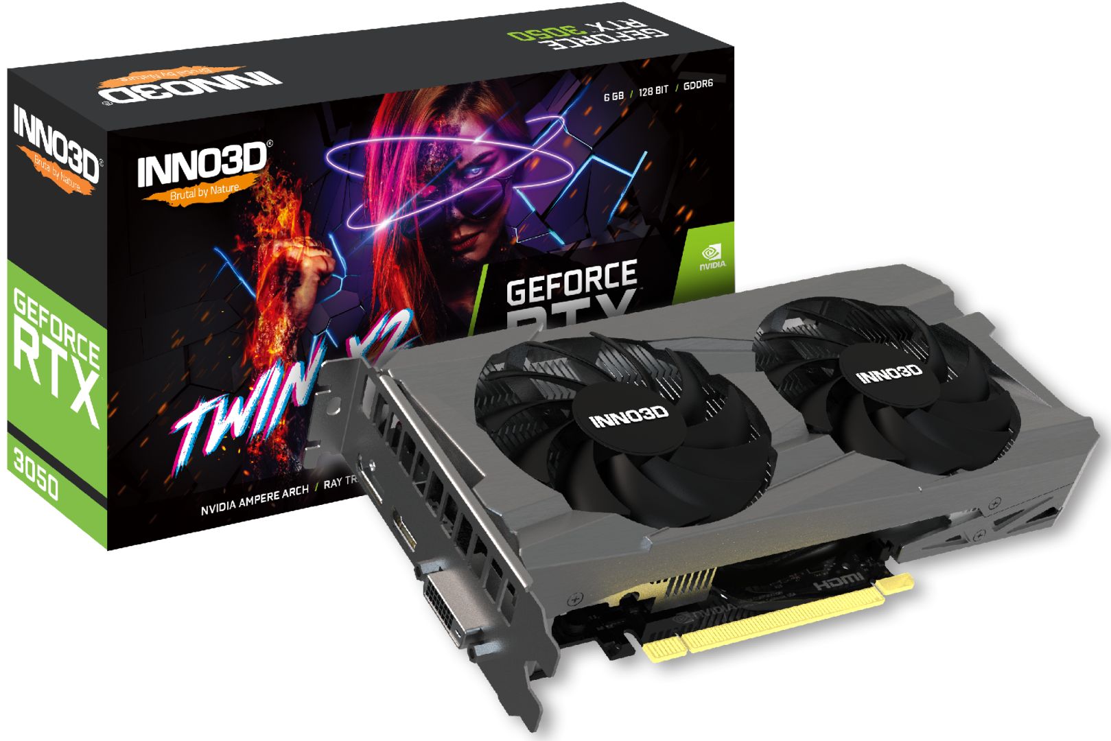 inno3d-geforce-rtx3050-6gb-ddr6-twin-x2-v2_1.jpg Inno3D GeForce RTX3050 6GB DDR6 Twin X2 V2 - Image 1